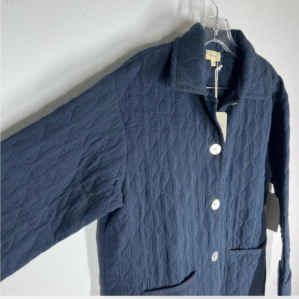 DONNI Quilted Long midi jacket in Navy Blue NEW - Picture 8 of 8